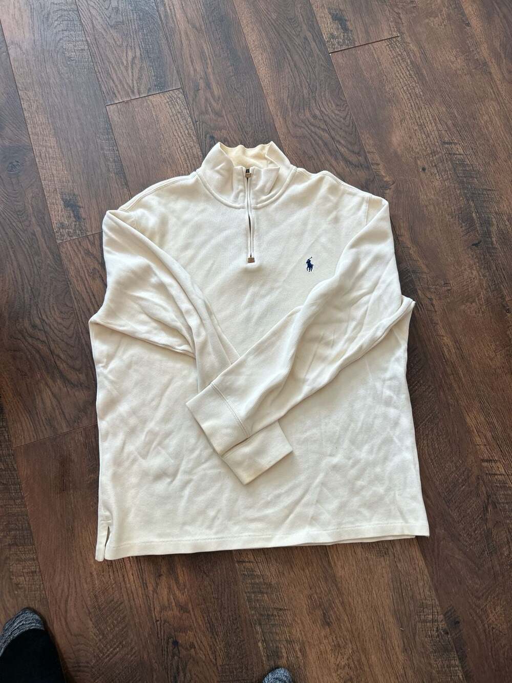 Polo Ralph Lauren Cream 1/4 Zip Pullover Sweater Size L
